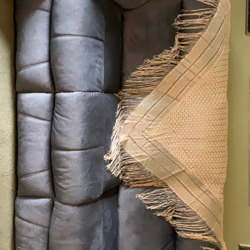 Vintage Sears creamy beige with a sheen shawl